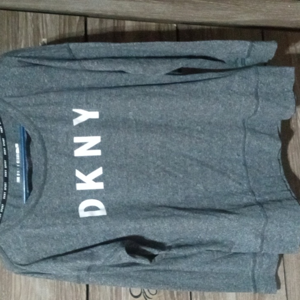 Large dkny grey long sleeve sports shirt